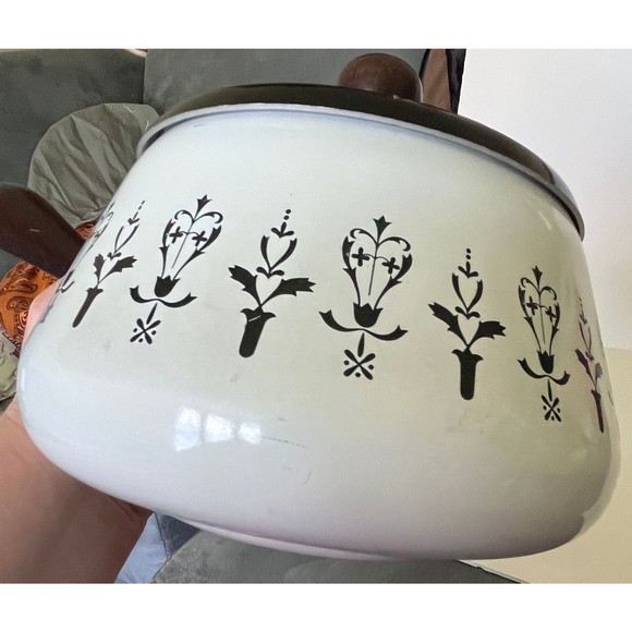 Vintage black and white fondue pot - Picture 2 of 9